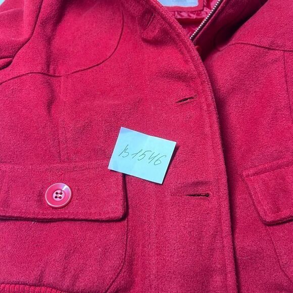 WOMENS JUNIORS SOUND & MATTER BASIC WOOL BLEND JACKET RED W/ BUTTONS SIZE XS - Picture 15 of 15